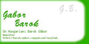 gabor barok business card
