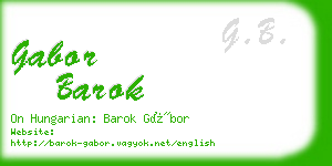 gabor barok business card